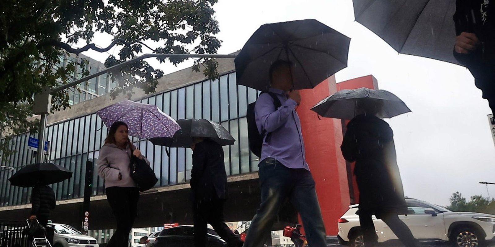Frente fria provoca chuva intensa e ventos acima de 60 km/h em São Paulo