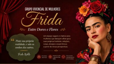 Divulgação do grupo vivencial feminino Frida: Entre Dores e Flores, em Aracaju