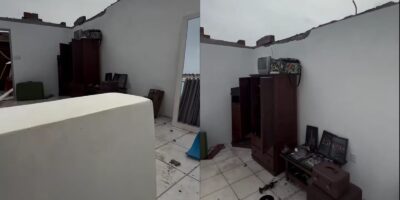 Tempestade arranca telhado e inunda casa em Pelotas; morador registra estragos