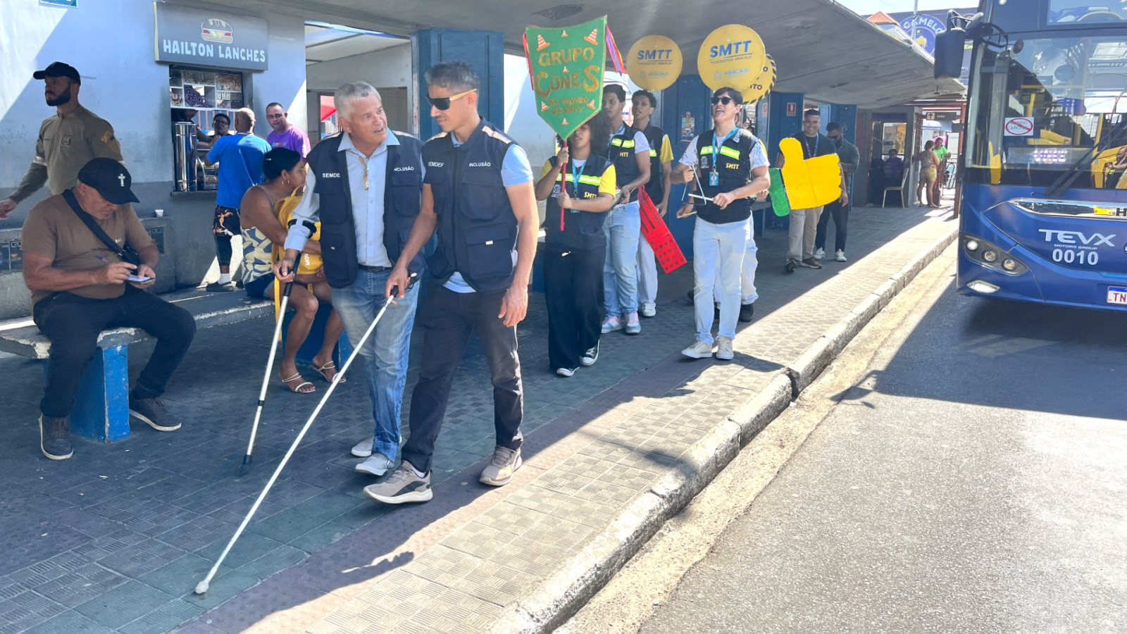 Ação no Terminal do Centro reforça inclusão no transporte coletivo