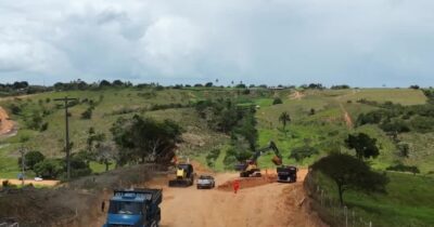 Trecho da SE-160 em obras no interior de Sergipe