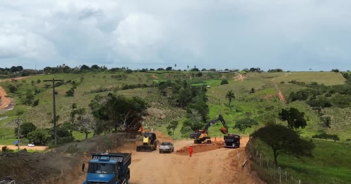 Trecho da SE-160 em obras no interior de Sergipe